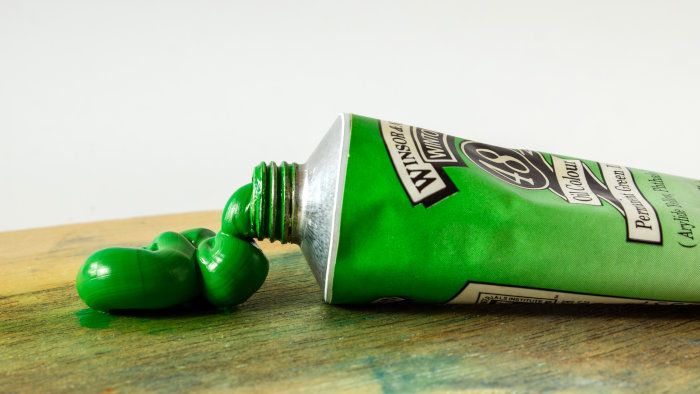 Green oil paint squeezed out of a tube. Used under Creative Commons Attribution 4.0 license
